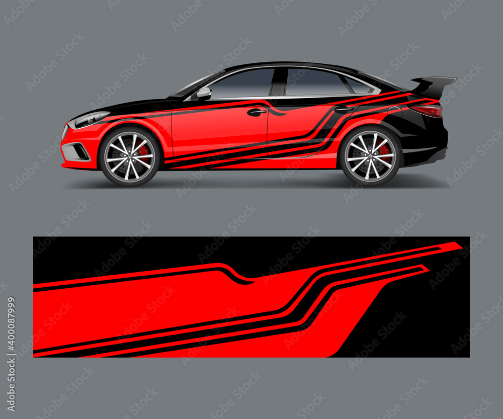 abstract Racing graphic vector for sport car wrap design