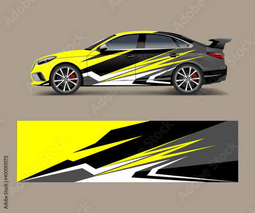 graphic abstract racing designs for vehicle Sticker vinyl wrap. Car decal vector