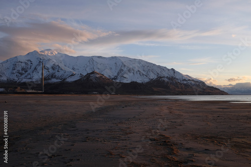 Great Salt Lake Utah at dusk