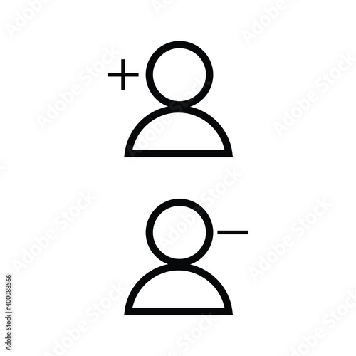 add user and remove user icon