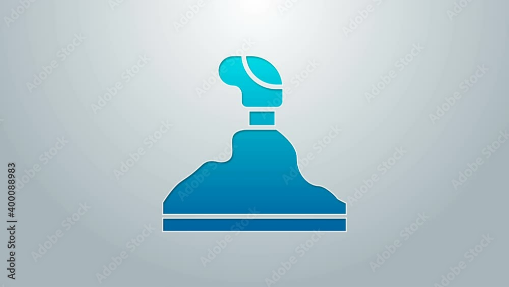 Blue line Gear shifter icon isolated on grey background. Transmission icon. 4K Video motion graphic animation Blue line Gear shifter icon isolated on grey background. Transmission icon. 4K Video motion graphic animation