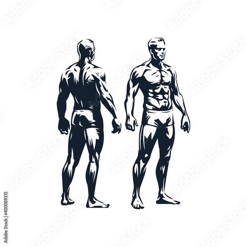 The figure of a muscular man.