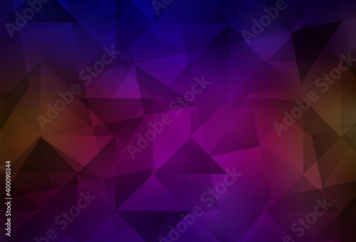 Dark Blue, Red vector polygonal background.
