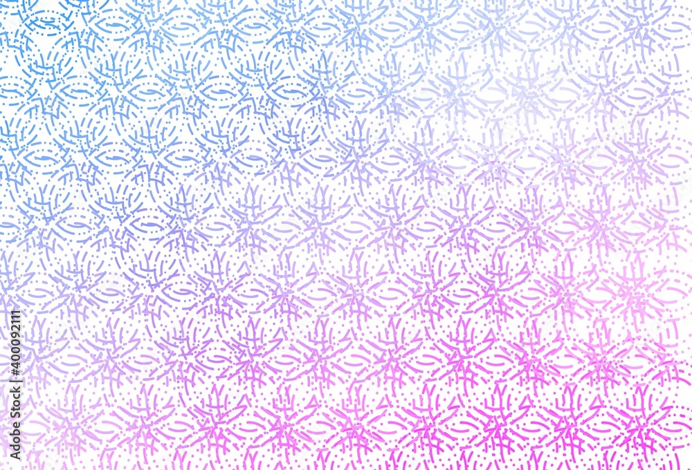 Light pink, blue vector pattern with spheres.