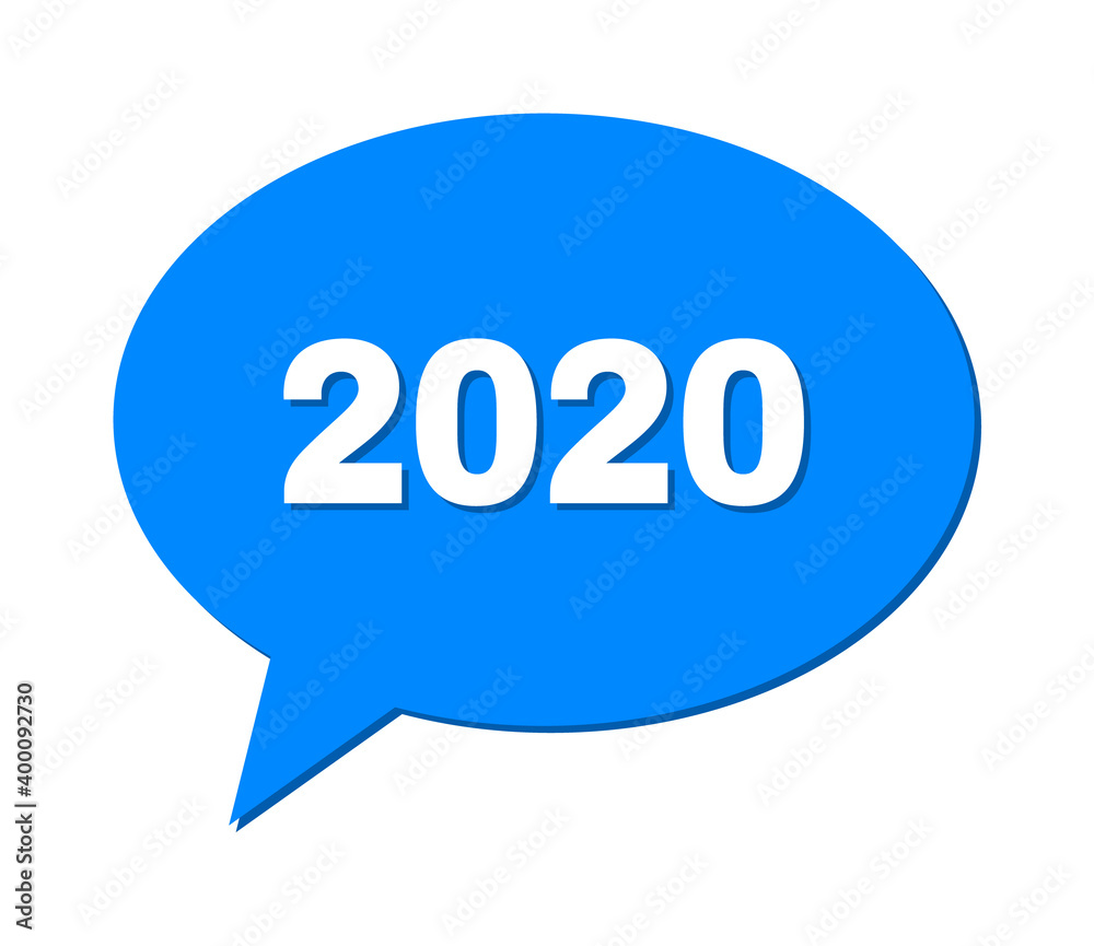 Speech 2020 Colored Bubble Frame. 2020 phrase is located inside colored speech balloon with shadow. Vector quote title inside message frame. Speech 2020 Colored Bubble Frame. 2020 phrase is located inside colored speech balloon with shadow. Vector quote title inside message frame.