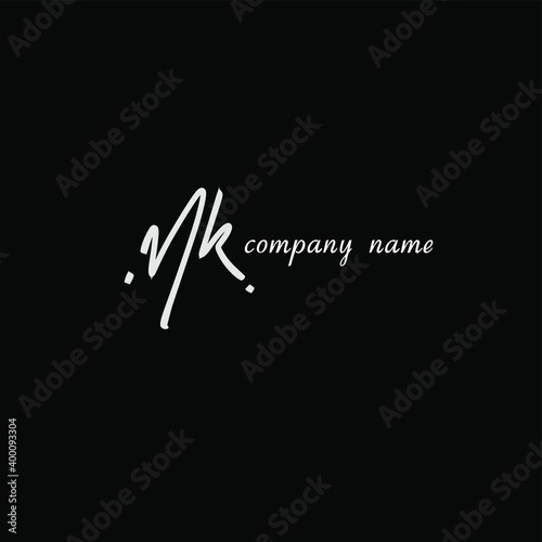 MK handwritten logo for identity