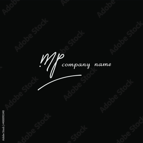 MP handwritten logo for identity