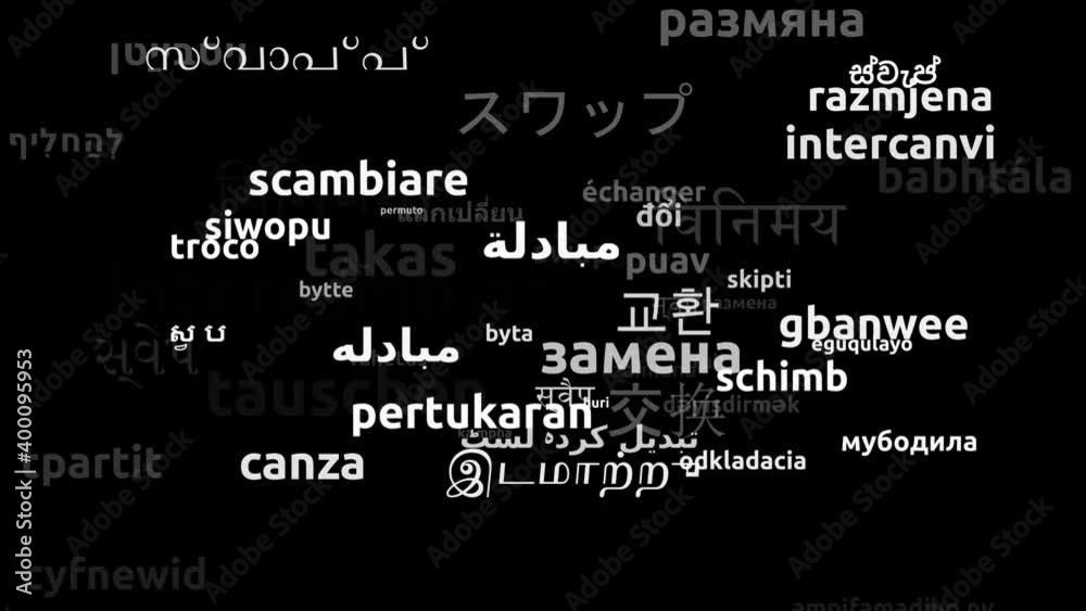 Swap Translated in 61 Worldwide Languages Endless Looping 3d Zooming Wordcloud Mask Swap Translated in 61 Worldwide Languages Endless Looping 3d Zooming Wordcloud Mask
