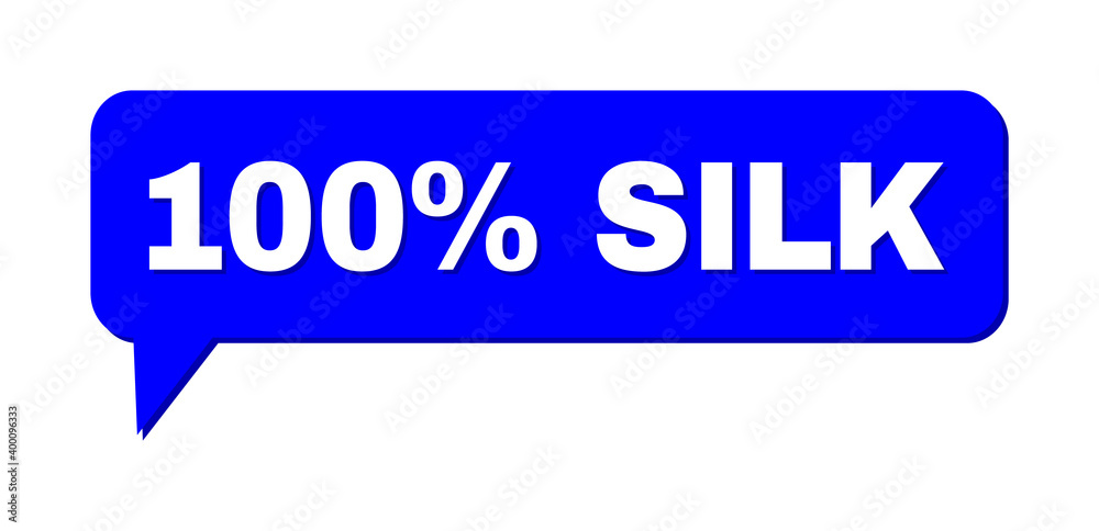 Speech 100% SILK Colored Cloud Frame. 100% SILK label is located inside colored cloud with shadow. Vector quote caption inside talking frame. Speech 100% SILK Colored Cloud Frame. 100% SILK label is located inside colored cloud with shadow. Vector quote caption inside talking frame.