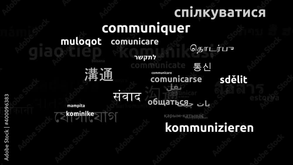 Communicate Translated in 43 Worldwide Languages Endless Looping 3d Zooming Wordcloud Mask Communicate Translated in 43 Worldwide Languages Endless Looping 3d Zooming Wordcloud Mask