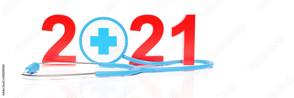 Obraz premium Happy New Year Background. Start in 2021. 3D illustration