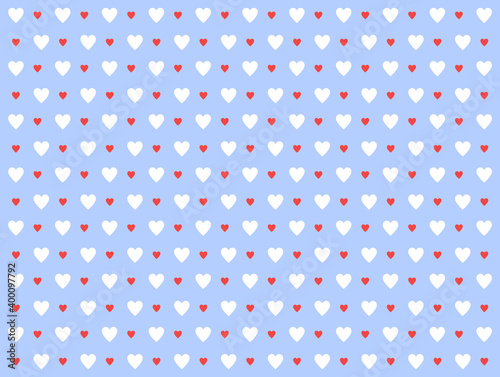 Modern beautiful seamless pattern Valentine's Day with white and red hearts, art, cute card, concept of love, decoration, romantic, isolated, nice design, vector illustration