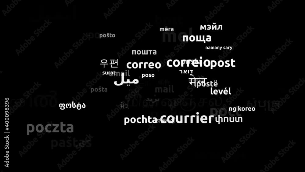 Mail Translated in 54 Worldwide Languages Endless Looping 3d Zooming Wordcloud Mask Mail Translated in 54 Worldwide Languages Endless Looping 3d Zooming Wordcloud Mask