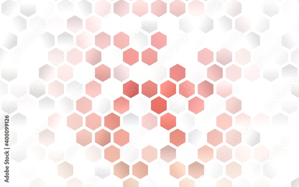Light Red vector pattern with colorful hexagons.