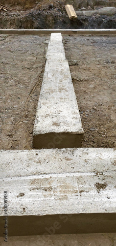 Foundations of a new house under construction