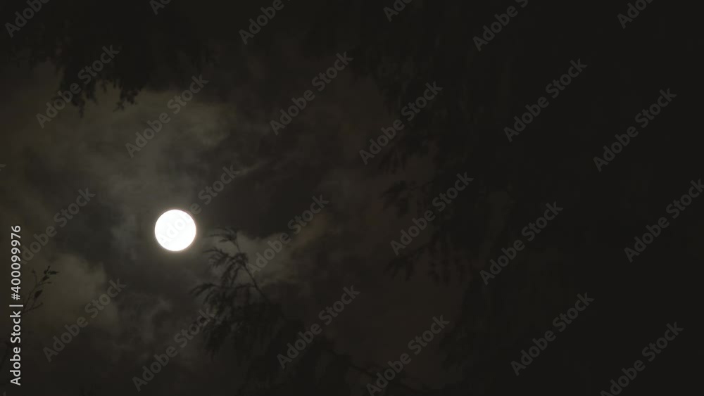 Establishing Moon On Eerie Night