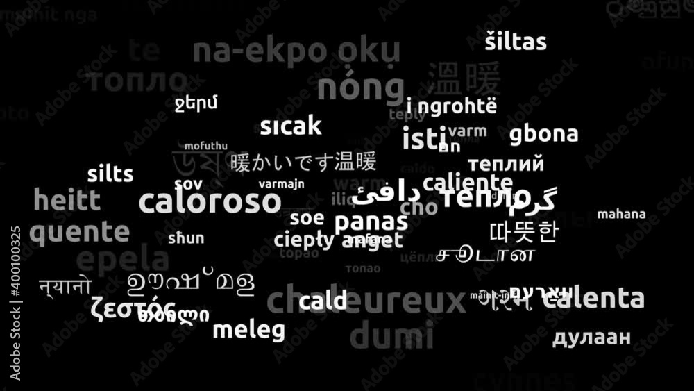 Warm Translated in 78 Worldwide Languages Endless Looping 3d Zooming Wordcloud Mask Warm Translated in 78 Worldwide Languages Endless Looping 3d Zooming Wordcloud Mask