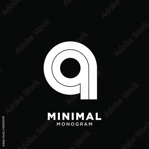 minimal initial letter q qq simple vector design isolated background