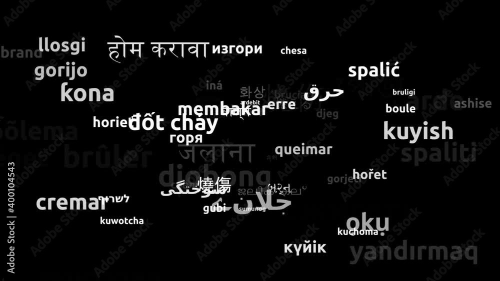 Burn Translated in 67 Worldwide Languages Endless Looping 3d Zooming Wordcloud Mask Burn Translated in 67 Worldwide Languages Endless Looping 3d Zooming Wordcloud Mask