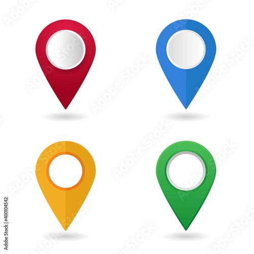 set of map pointer pin