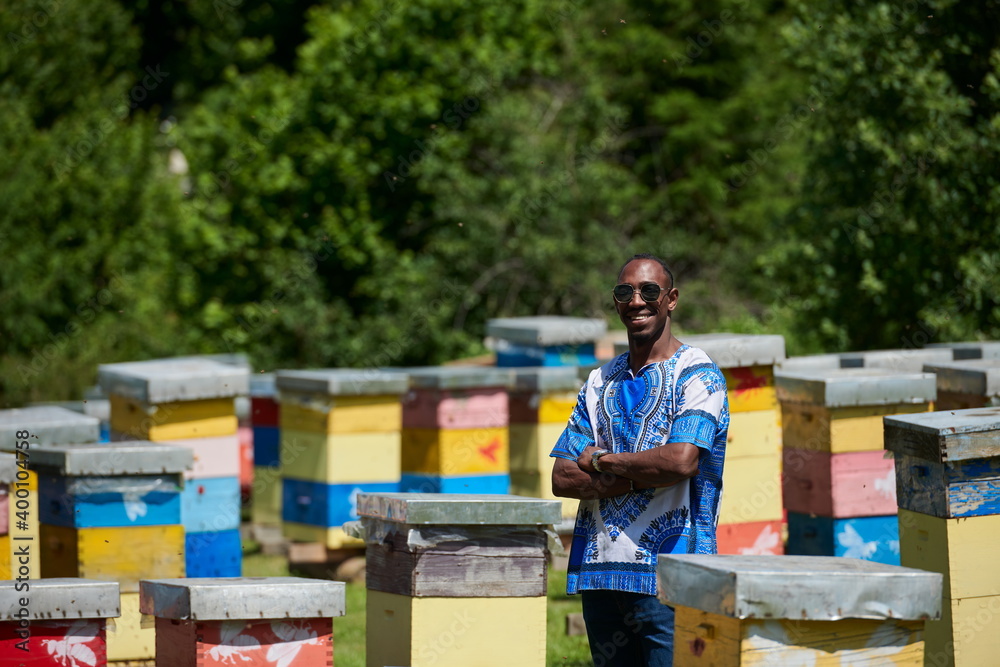 african beekeeper local black honey producer