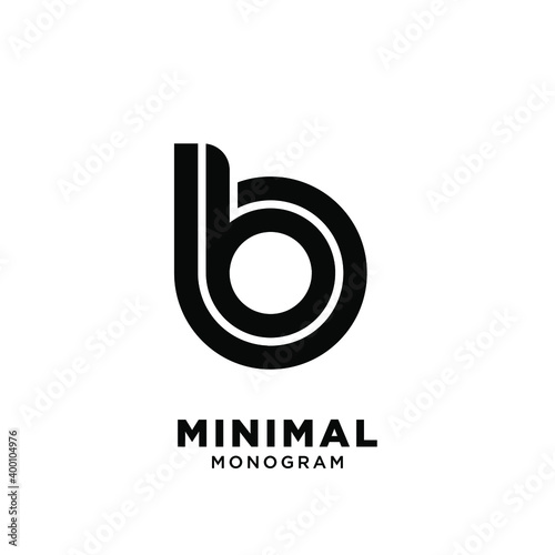 minimal initial letter b bb simple vector design isolated background