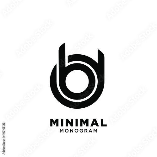 minimal initial letter bd db simple vector design isolated background