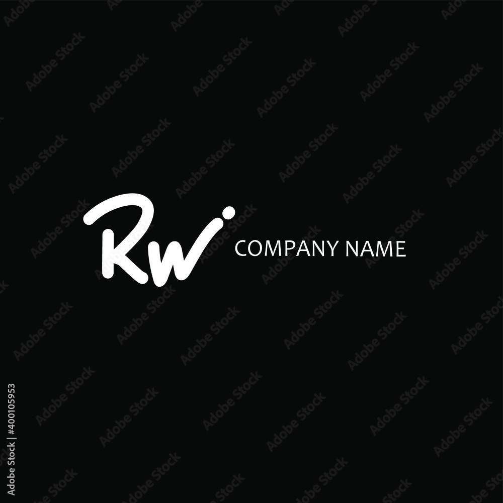 RW initial handwriting monogram name RW initial handwriting monogram name