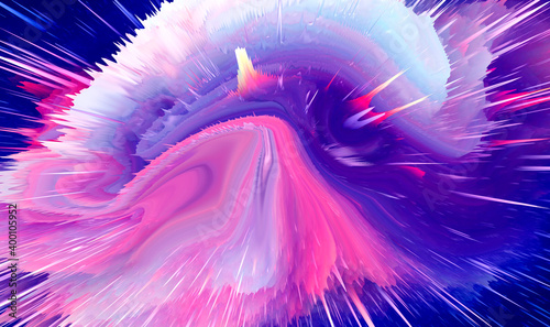 Fényképezés Creative Abstract cool color background of the universe explosion