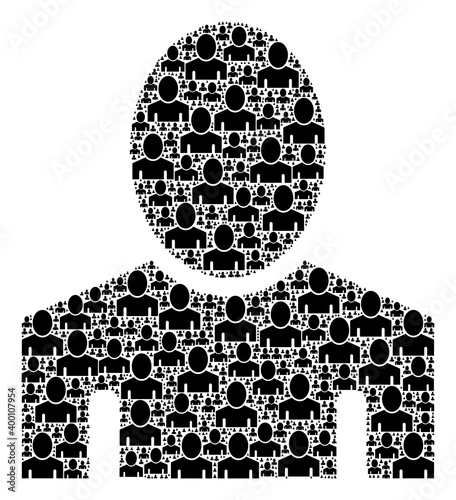 Repeating composition for guy. Flat vector guy mosaic is constructed with repeating recursive guy pictograms.