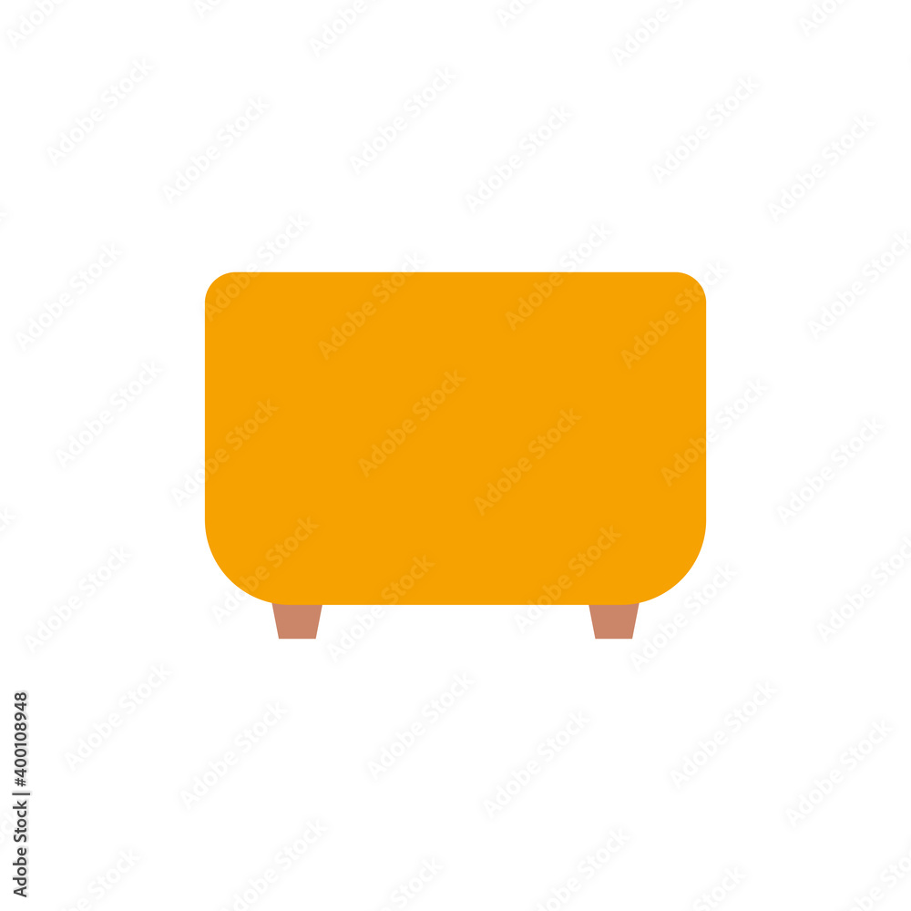 Isolated chair yellow household items icon- Vector Isolated chair yellow household items icon- Vector