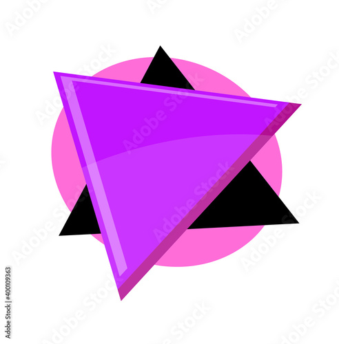 Creative vibrant speech bubble triangle shape dialog box