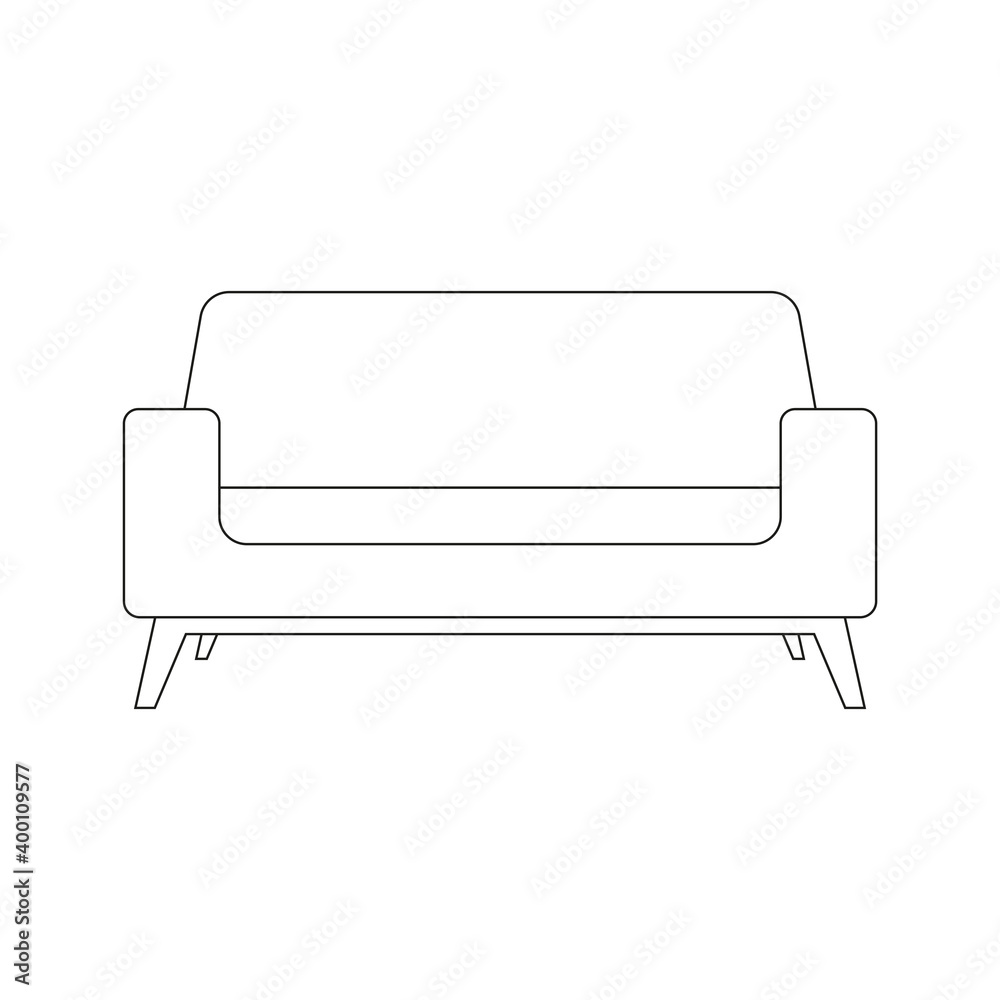 Isolated sofa household draw items icon- Vector Isolated sofa household draw items icon- Vector