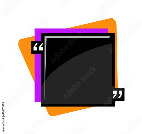 Quotation speech bubble blog isolated on white background