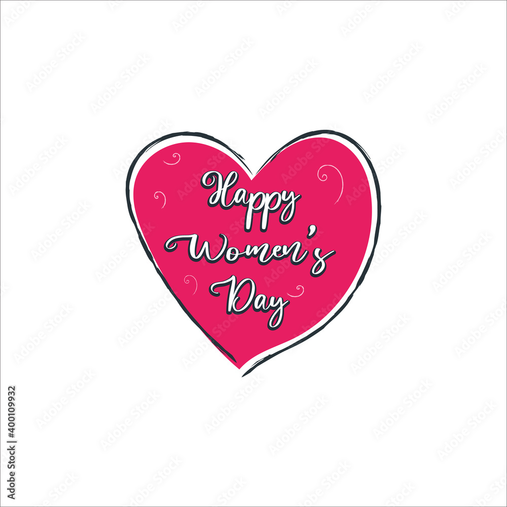 Happy women's day with abstract love element design