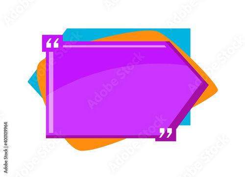Quote box for text in bracket isolated on white background