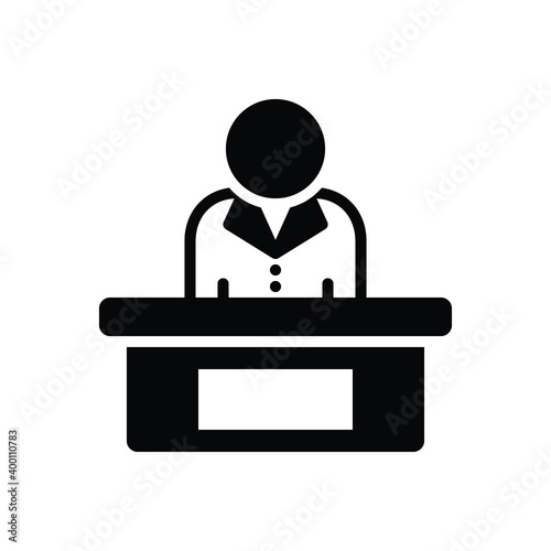 Black solid icon for executive
