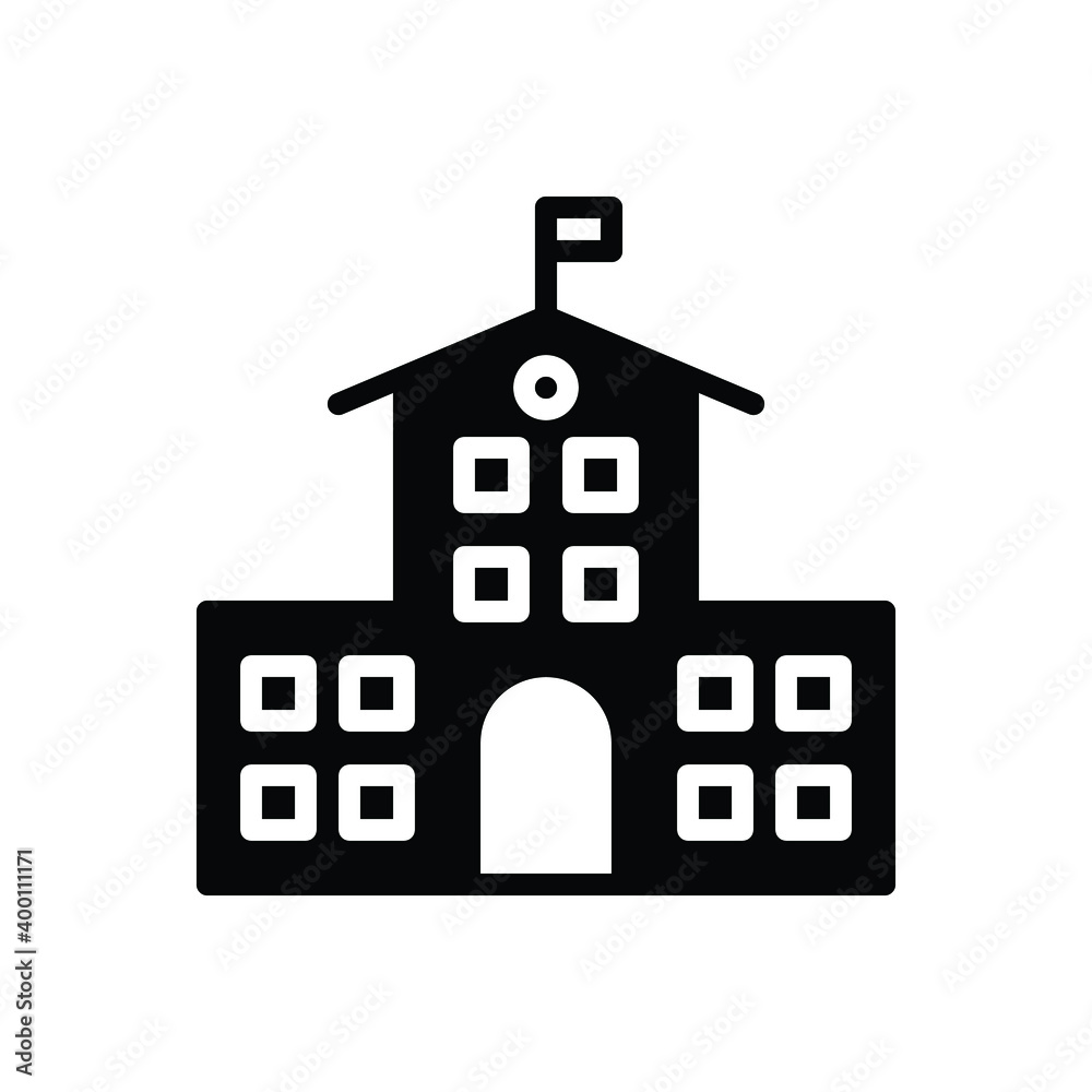 Black solid icon for college
Black solid icon for college