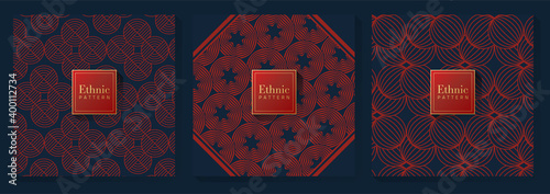 Red and Blue Chinese Pattern