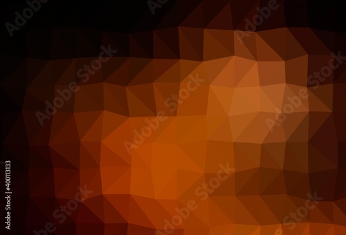 Dark Orange vector abstract polygonal layout.