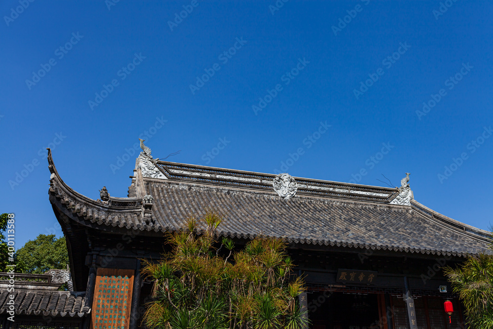 Chinese ancient buildings and house under the blue sky. Chinese ancient buildings and house under the blue sky.