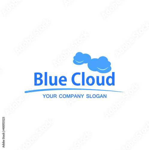 Blue cloud logo template vector symbol