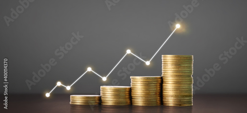 Stock market  trading graph candlestick chart suitable for financial investment concept, business chart and coins
