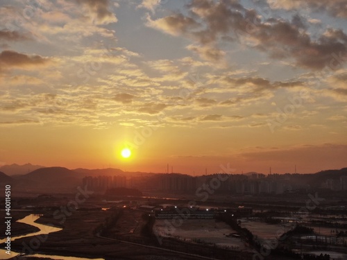 Miseng bridge sunrise in Siheung-si, Korea © GwangHyun