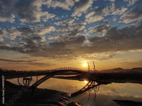 Miseng bridge sunrise in Siheung-si, Korea