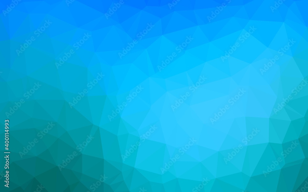 Light BLUE vector shining triangular template.