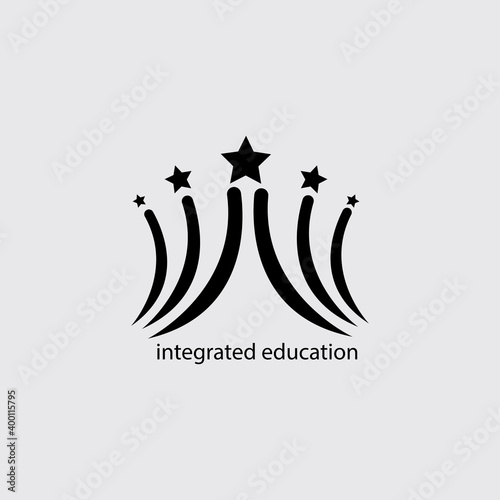 simple educational creative logo illustration color building abstract vector design