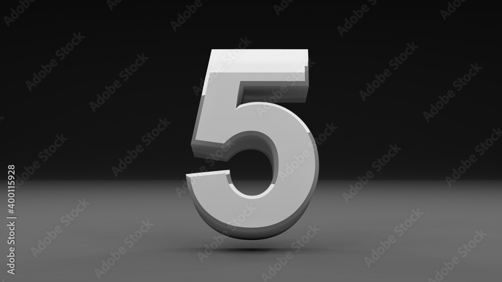 3d illustration of number 5 on isolated background 3d illustration of number 5 on isolated background
