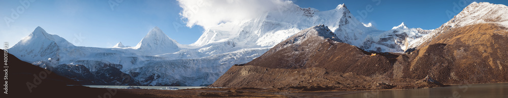 Panorama view of beautiful snow mountains in Tibet,China Panorama view of beautiful snow mountains in Tibet,China