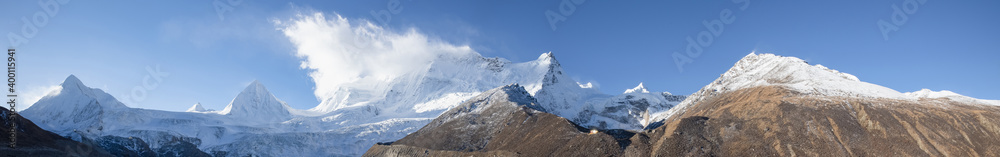 Panorama view of beautiful snow mountains in Tibet,China Panorama view of beautiful snow mountains in Tibet,China